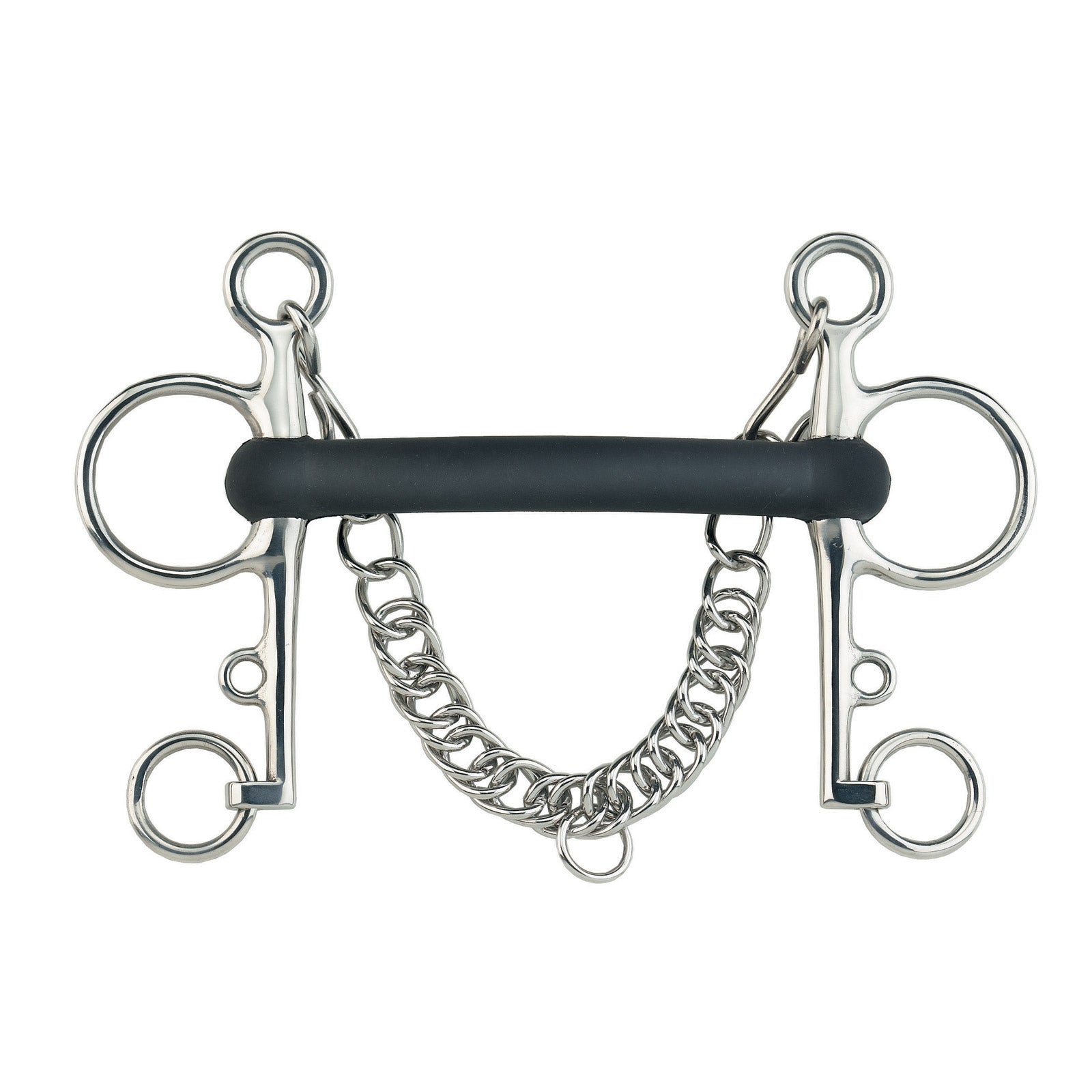 Sprenger Pelham Mullen Mouth Vulcanic Rubber Rigid 18mm Horse Bits