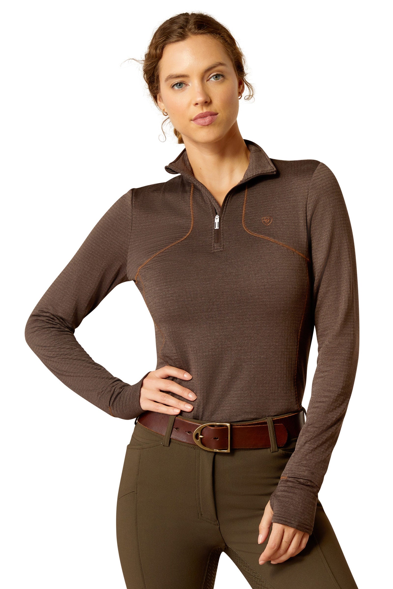 Ariat Gridwork 1/4 Zip Baselayer Shirt Women’s Riding Clothing