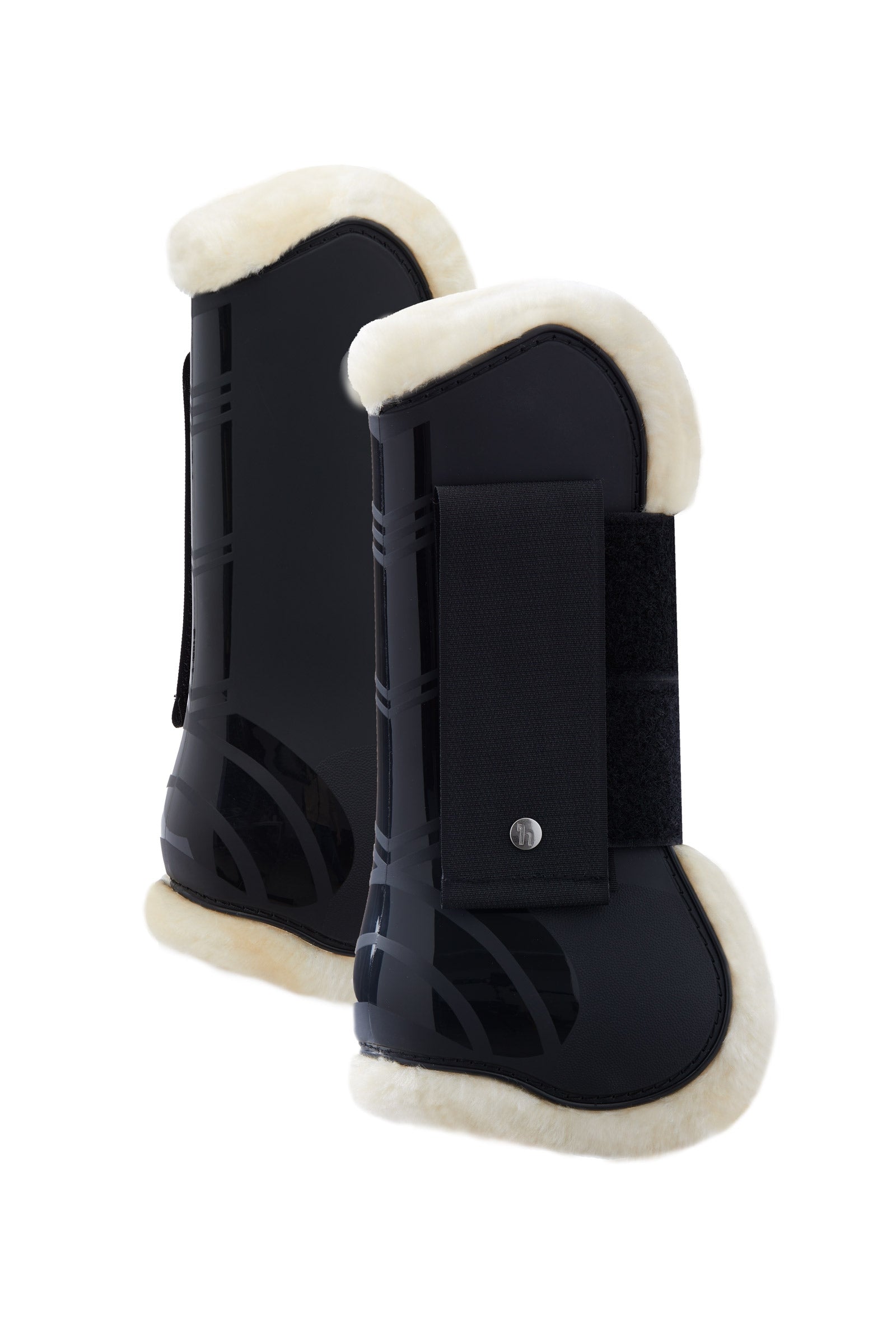 Horze Caliber Tendon Boots with Faux Fur Lining Leg & Hoof Protection