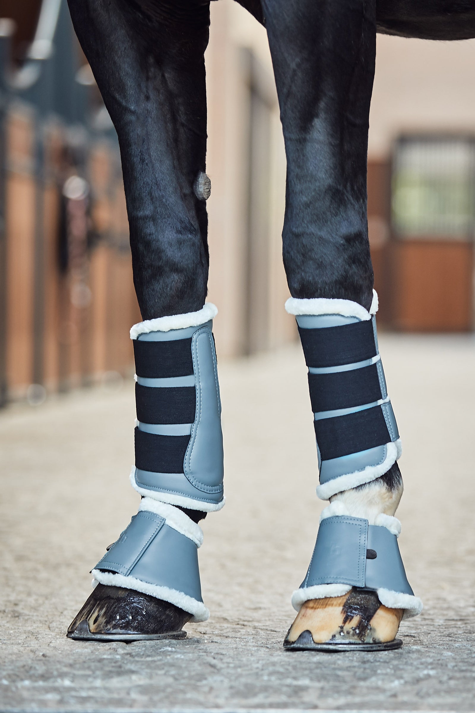 Horze Ghent Bell Boots with Faux Fur Leg & Hoof Protection