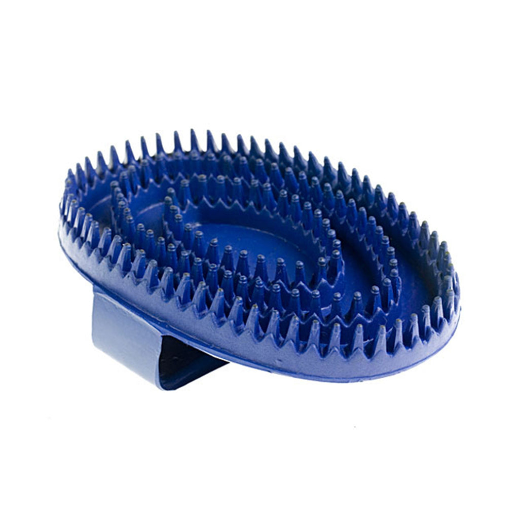 Horze Flexible Gel Curry Comb - Blue Horse Grooming Tool Size Large