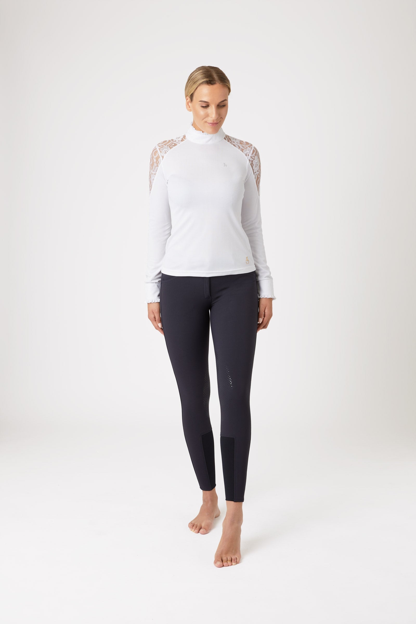 Horze Sylvie Women's Long Sleeve Lace Show Shirt Women’s Riding Clothing