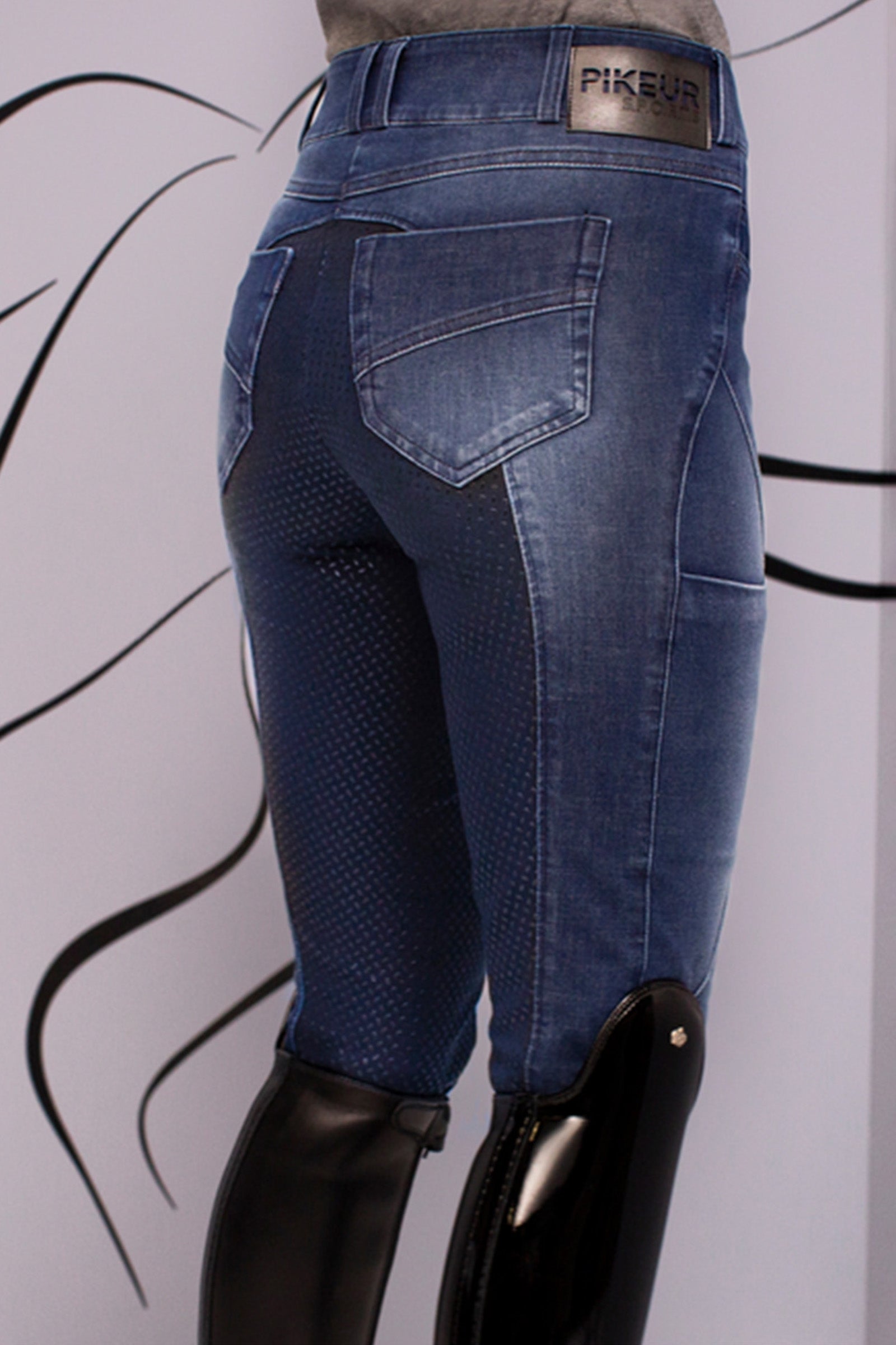 Pikeur Lisha Women's Full Grip Denim Breeches Womens Breeches