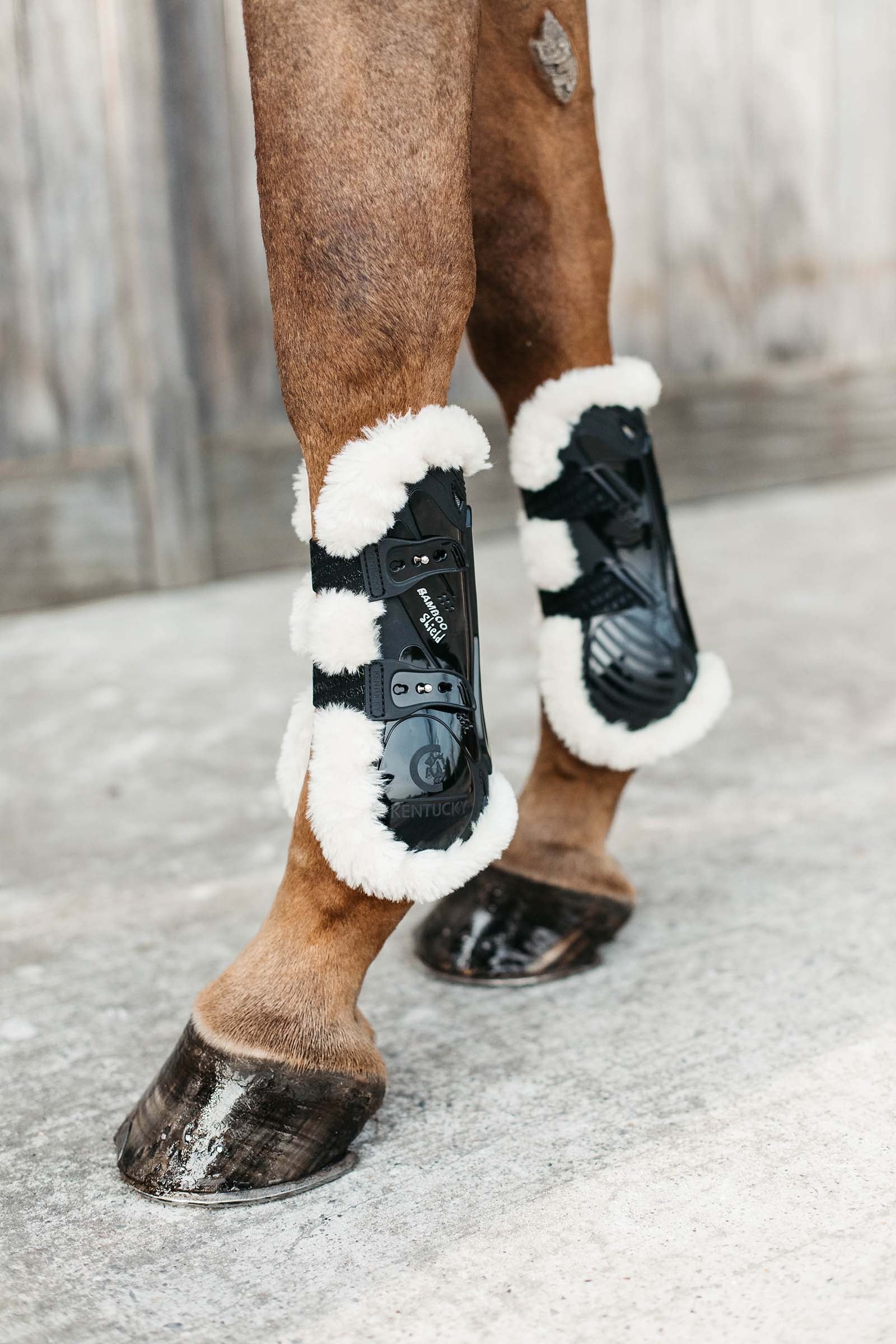 Kentucky Horsewear Vegan Sheepskin Bamboo Elastic Tendon Boots Leg & Hoof Protection