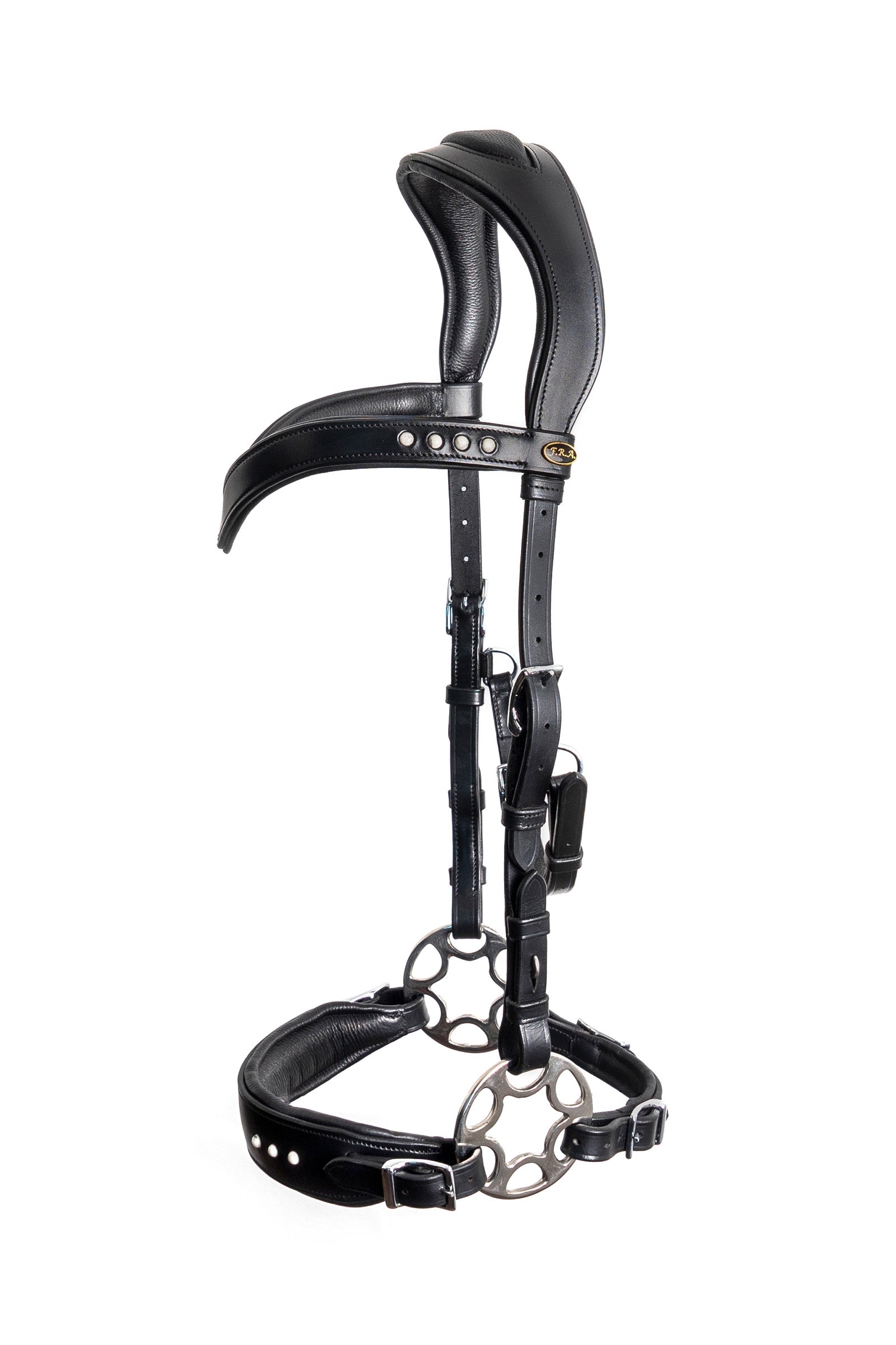 F.R.A. Freedom Riding Articles Glory Hackamore Bridle With Reins (System 2), black Bridles & Reins