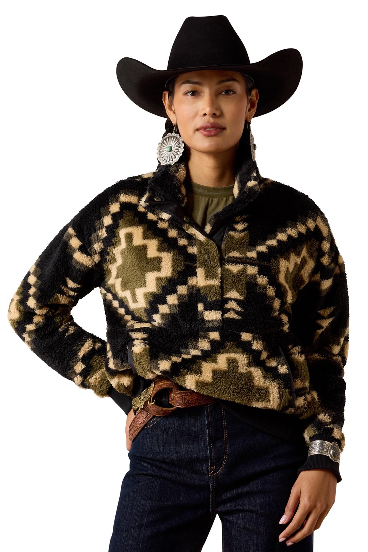 Ariat Berber Snap Women's Sweater With 1/2 Placket Women’s Riding Clothing