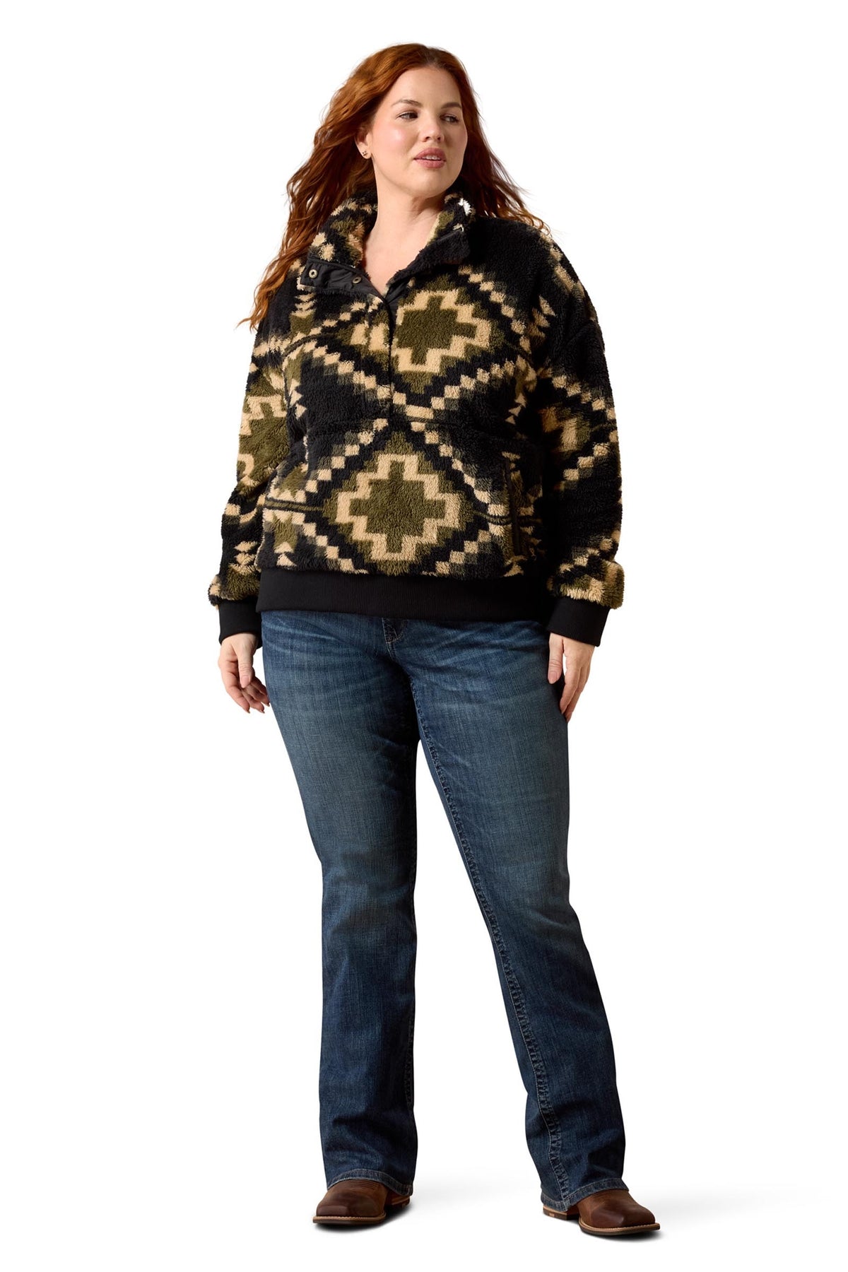 Ariat Berber Snap Women's Sweater With 1/2 Placket Women’s Riding Clothing