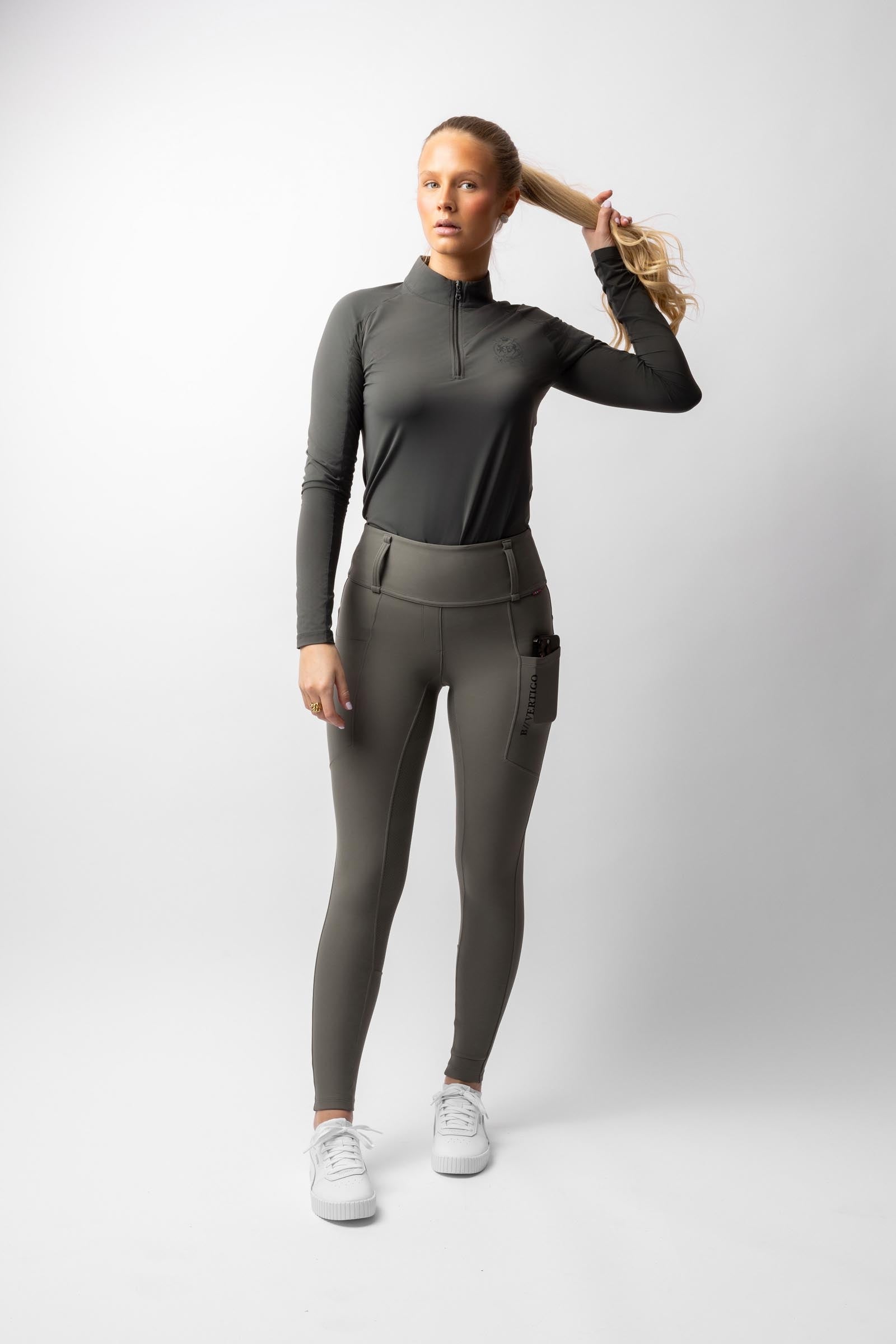 B Vertigo Chiara Women's Compression Hybrid Breeches With Full Grip Womens Breeches