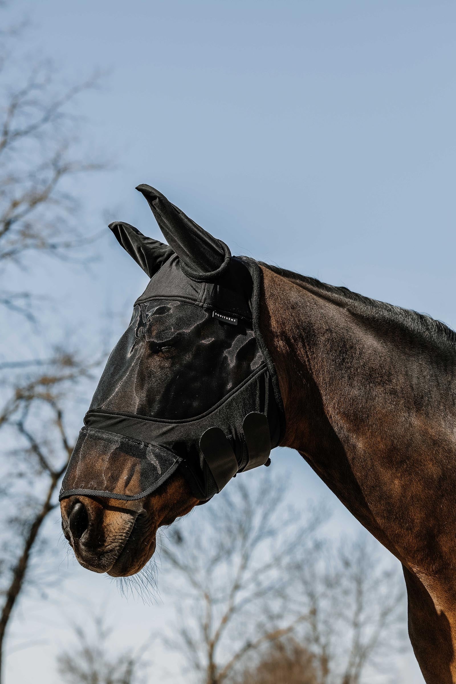 EQUITHÈME Soft Fly Mask/ UV Mask + Nose Antifly Protection for Horses