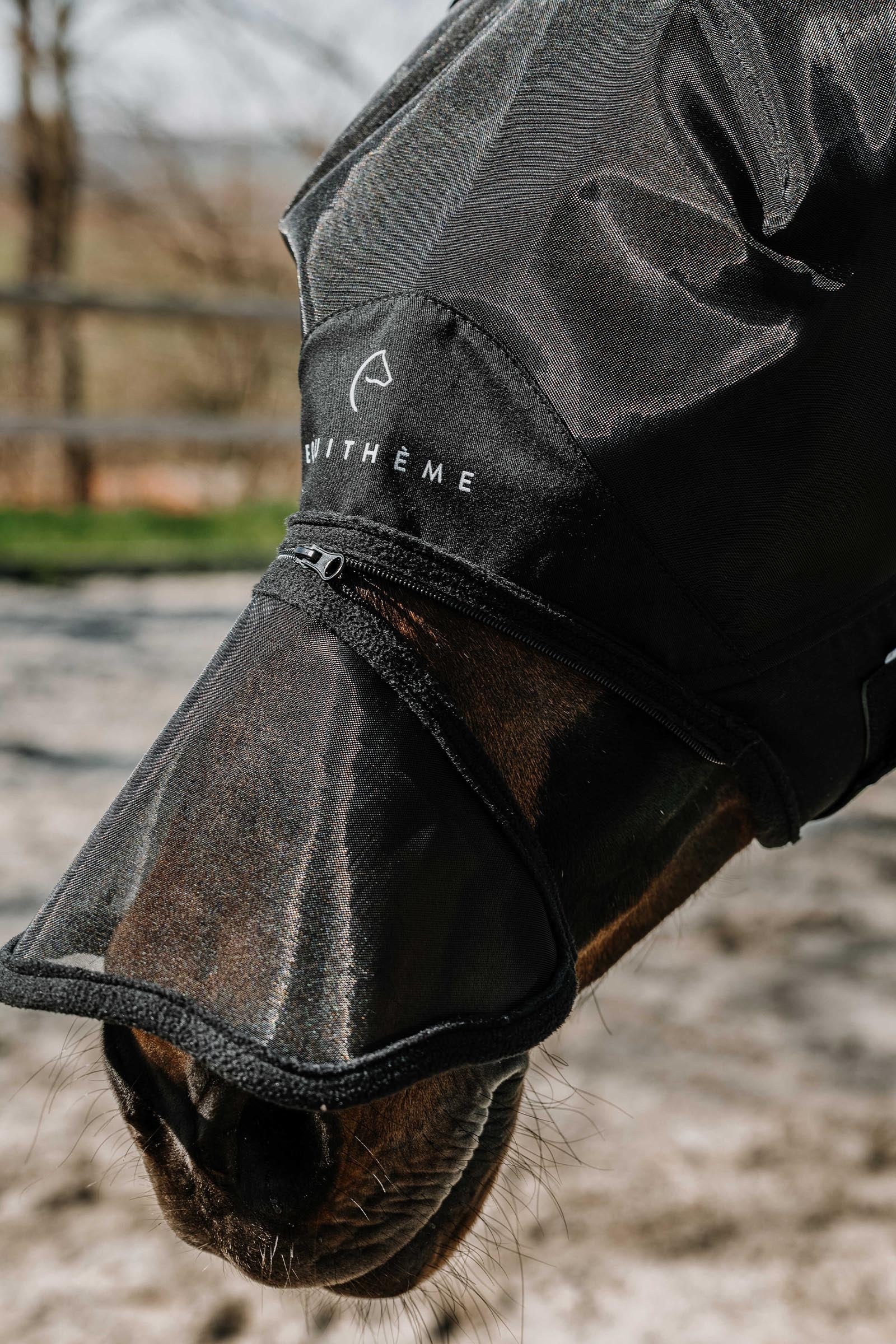 EQUITHÈME Zipper Fly Mask/ UV Mask Antifly Protection for Horses