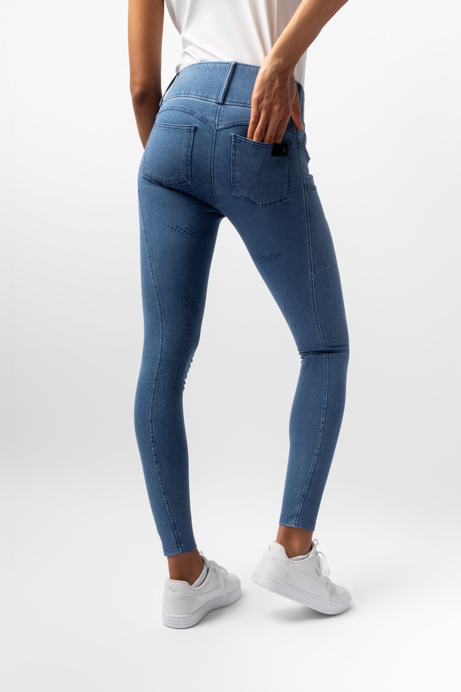 Horze Carolyn Women´s Denim Full Grip Breeches Womens Breeches
