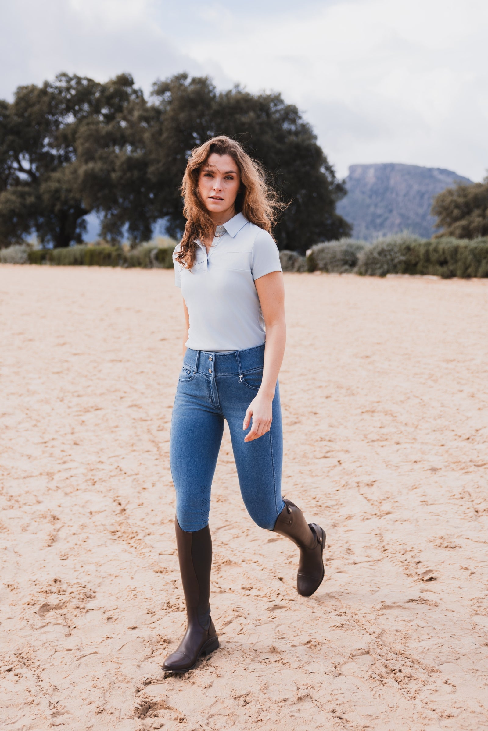 Horze Carolyn Women´s Denim Full Grip Breeches Womens Breeches