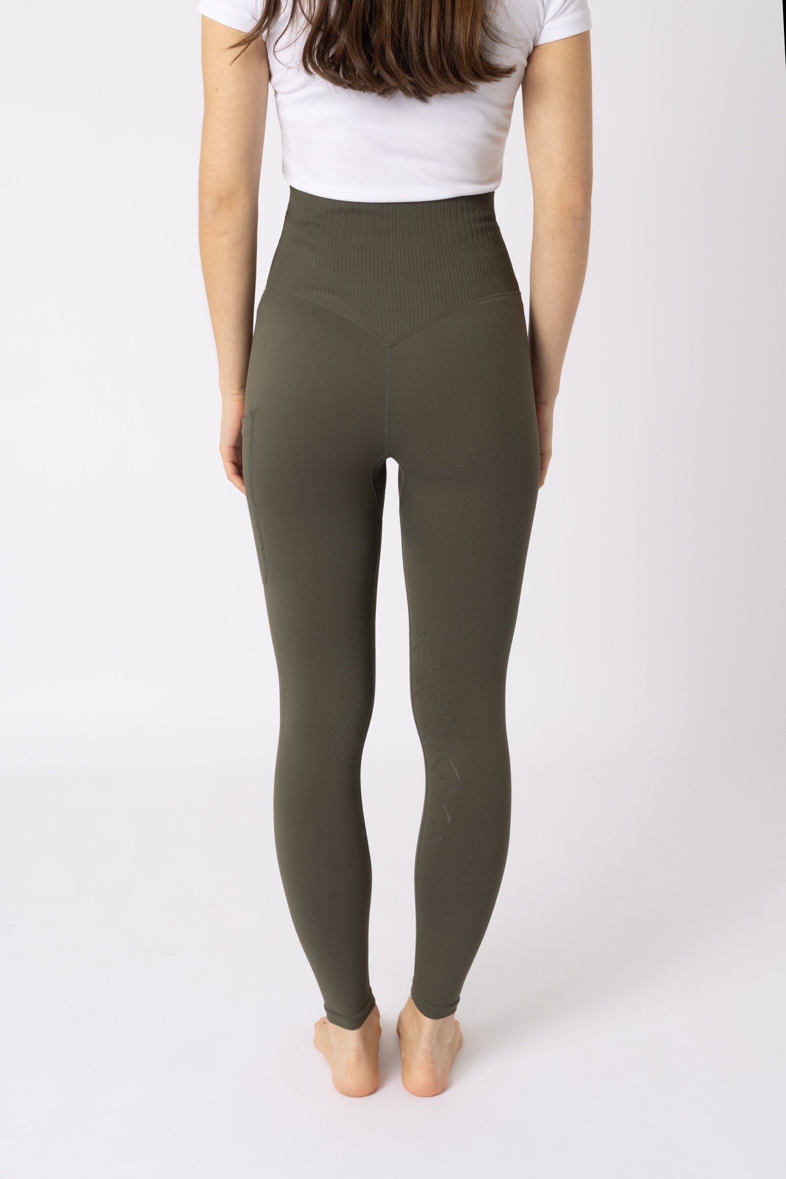 Horze Janine Women's seamless knee grip tights with phone pocket Womens Breeches