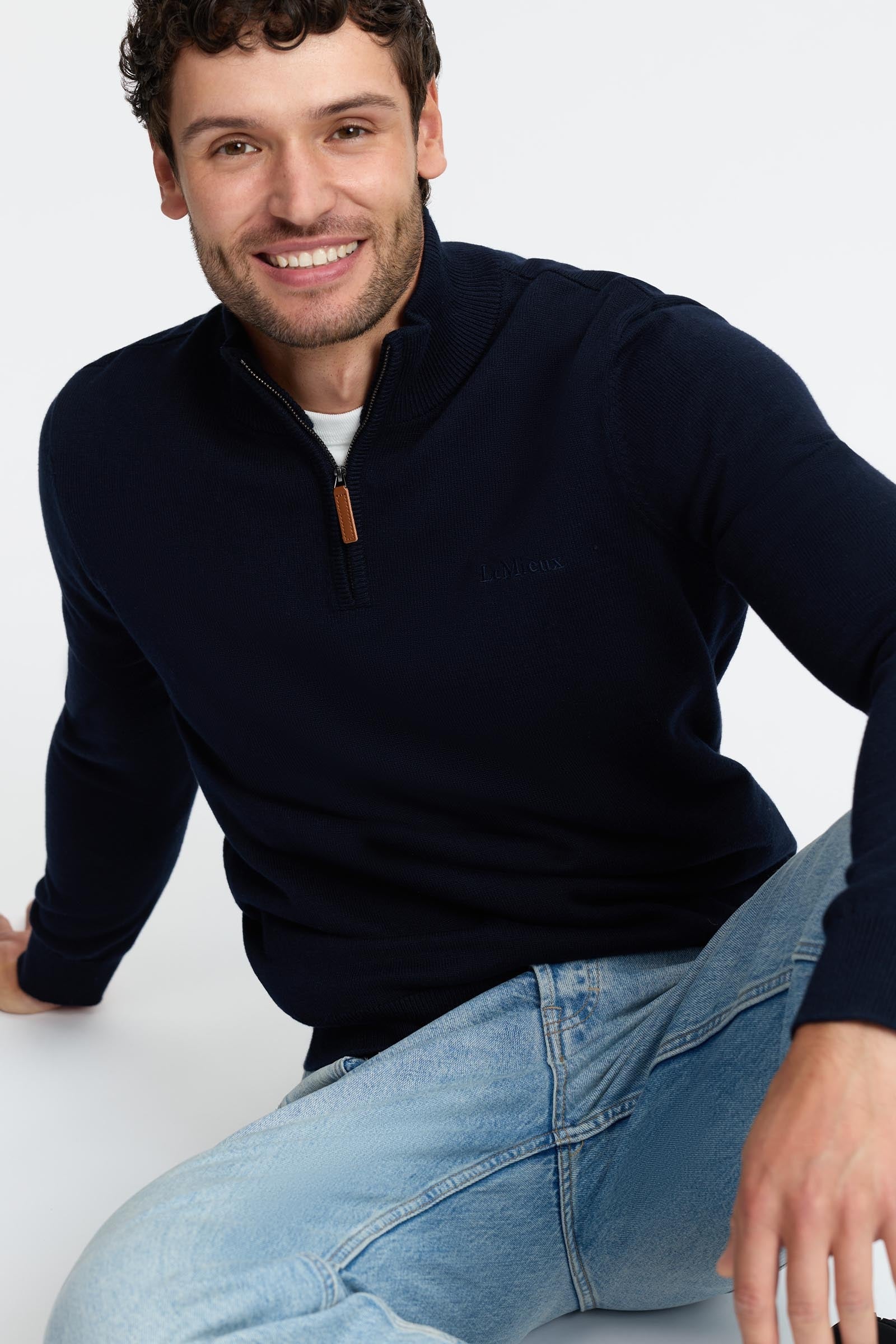 LeMieux Men´s Quarter Zip Knit Sweater Mens Riding Clothing