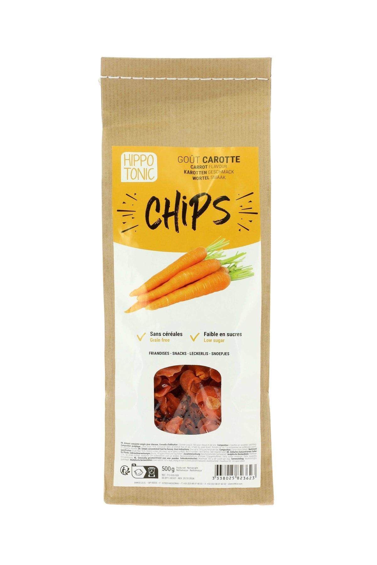 HIPPOTONIC Carrot Chips For Horses, 500 g Horse Feed & Nutrition