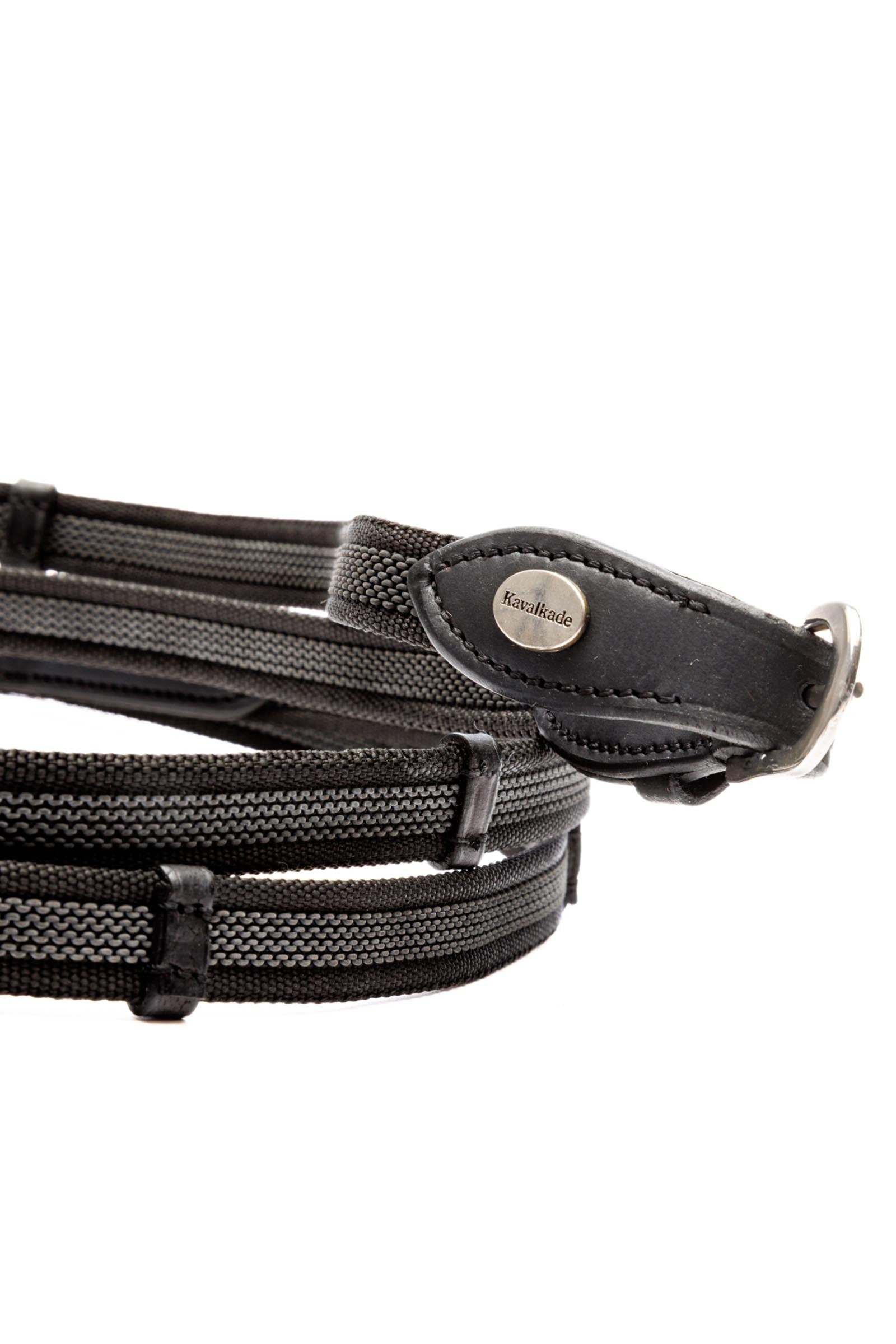 Kavalkade Rubberised Reins With 5 Stops, Oiled, 16 mm Bridles & Reins