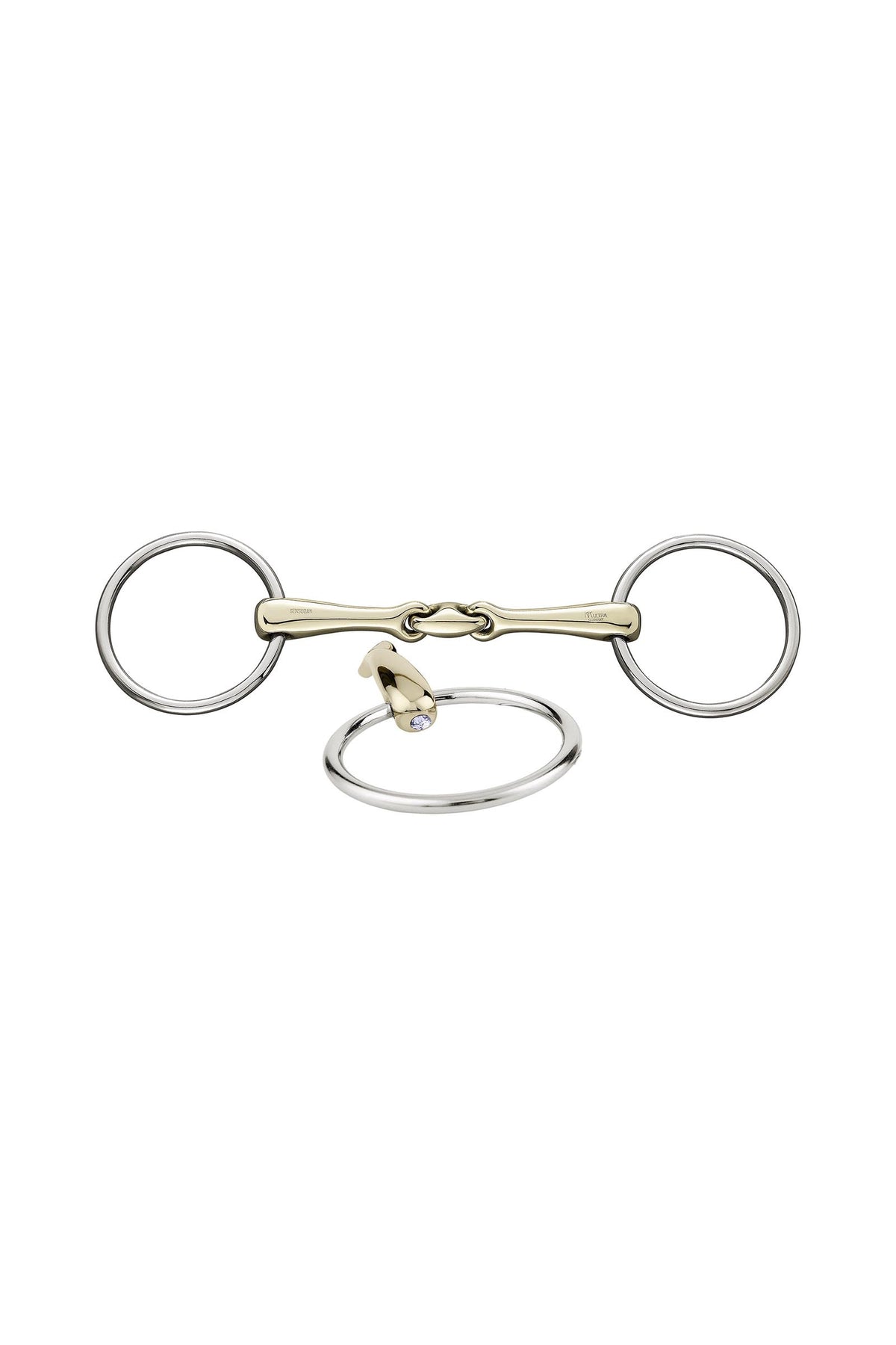 Sprenger KK Ultra Snaffle Bit, Double Jt. 14mm, Sensogan, W. Crystals Horse Bits