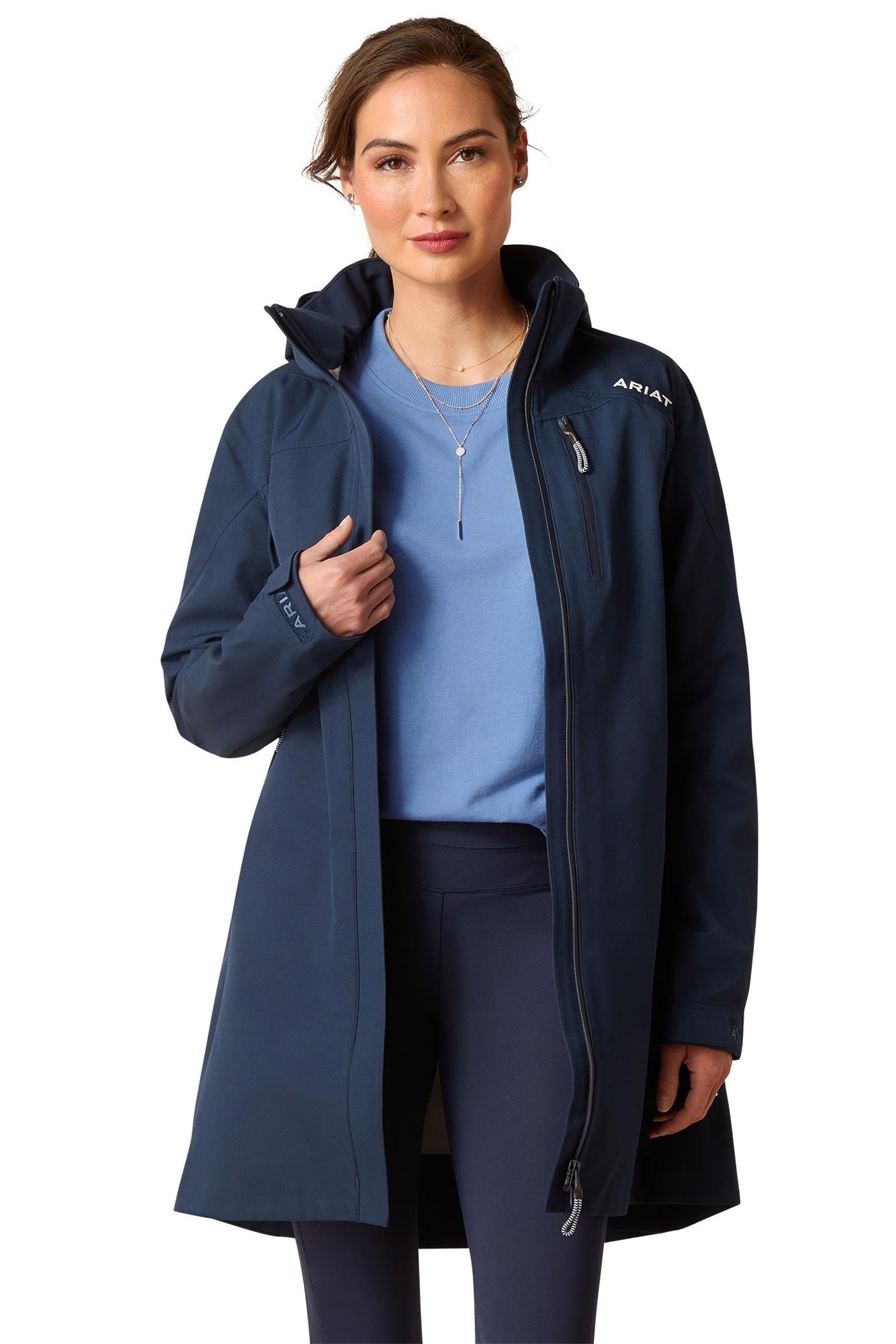 Coastal H2O Women's Long Waterproof Parka Navy XS – horze