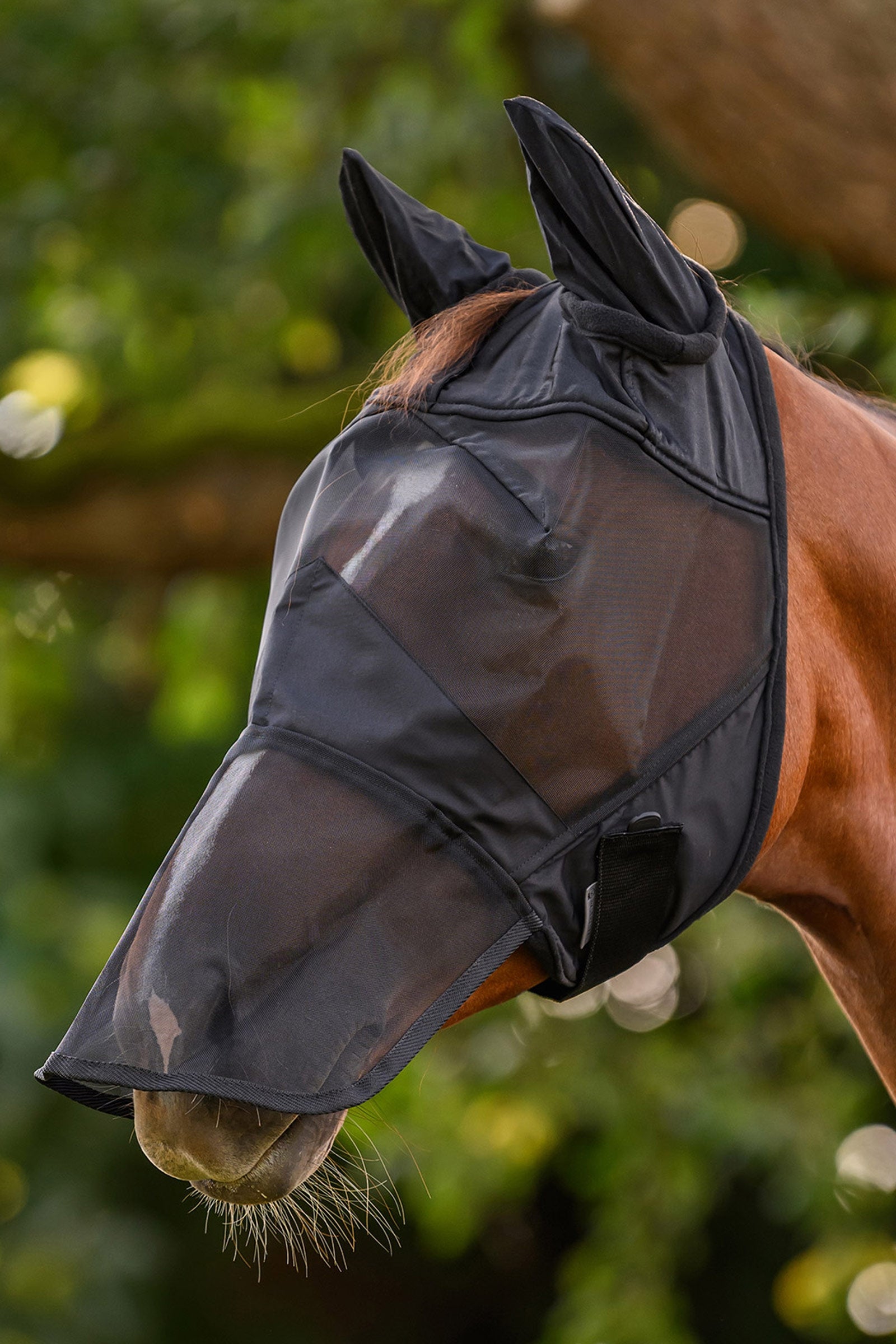 Waldhausen Fly Bonnet With Ears and Nose Extension, UV-Protection Antifly Protection for Horses