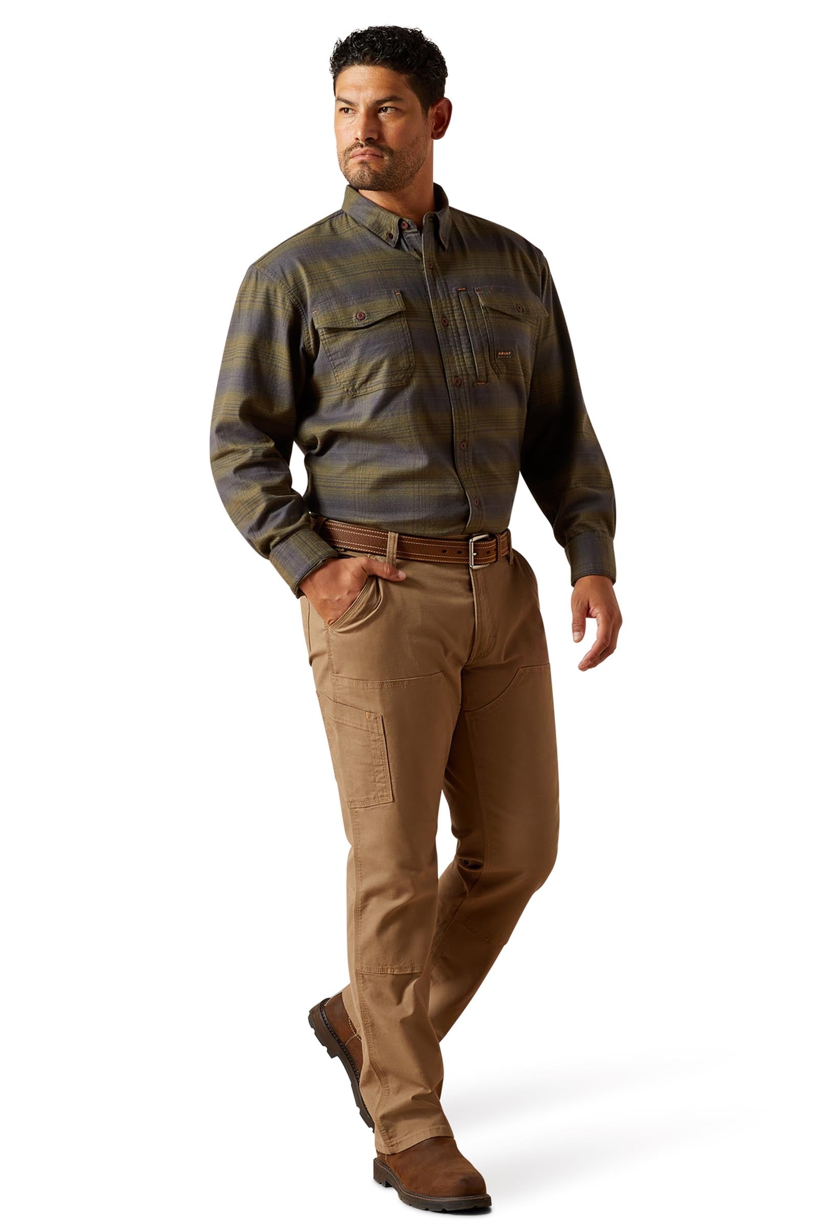 Ariat Rebar Flannel DuraStretch Work Shirt Mens Riding Clothing