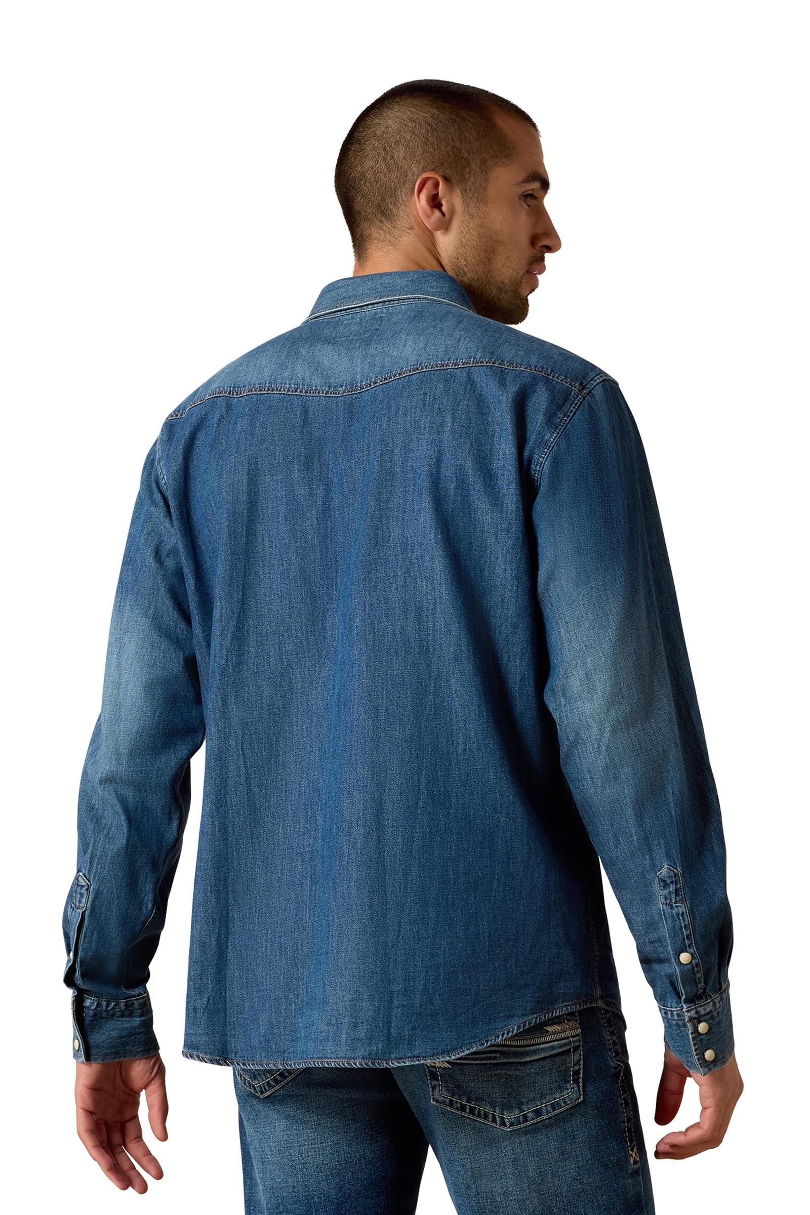 Ariat Mens Denim Retro Fit Shirt Mens Riding Clothing