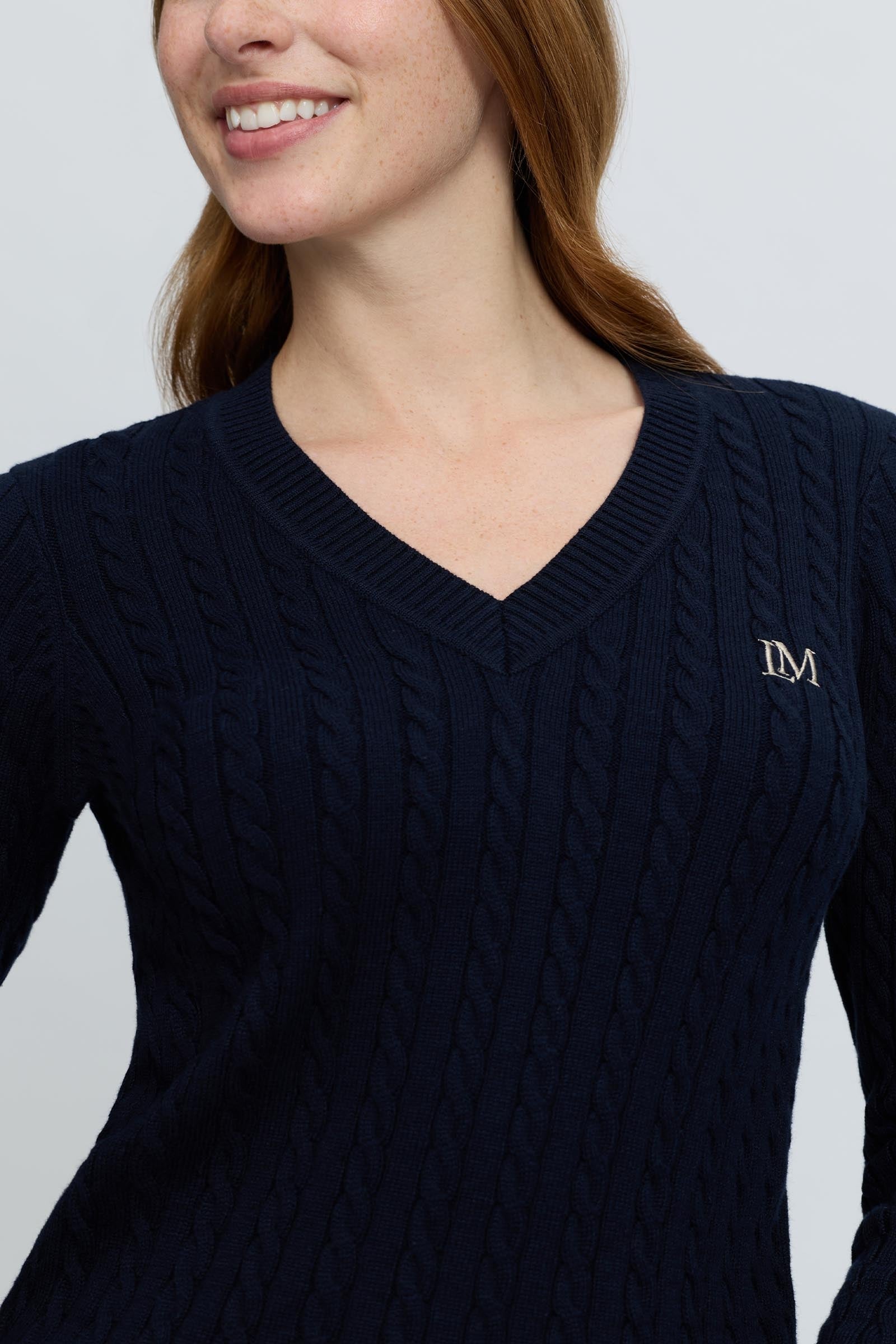 LeMieux Carla Cable Women´s V-Neck Knit Jumper Women’s Riding Clothing