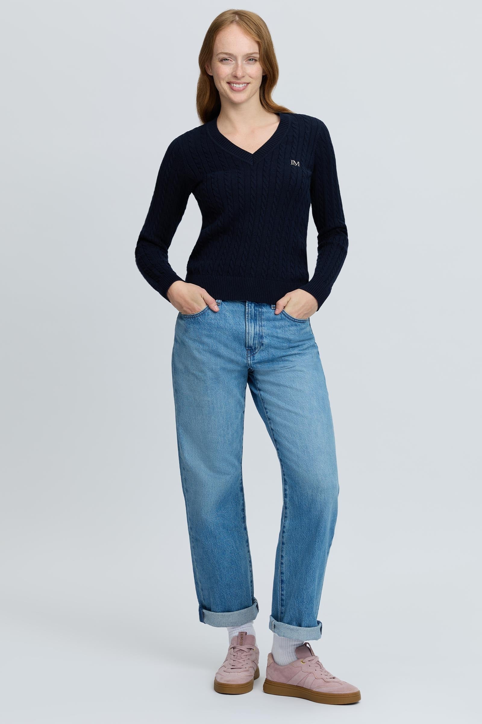 LeMieux Carla Cable Women´s V-Neck Knit Jumper Women’s Riding Clothing