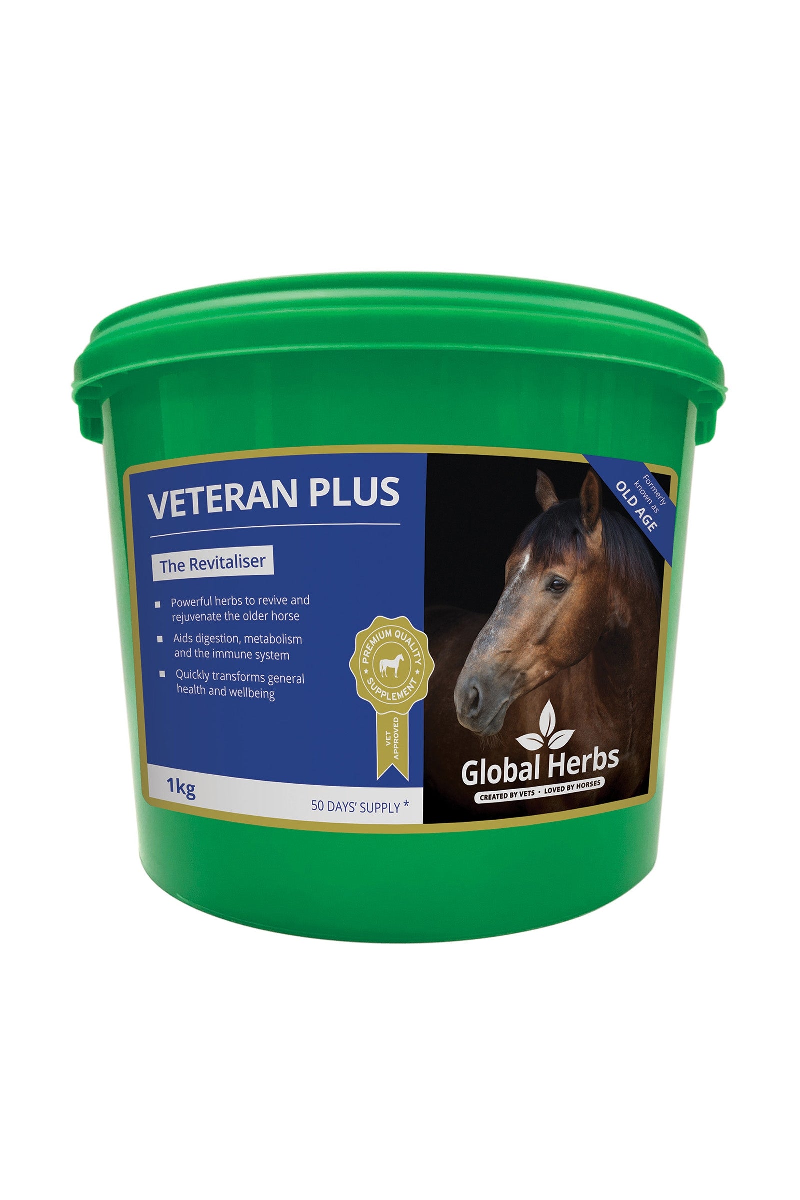 Global Herbs Veteran Plus 1kg Horse Feed & Nutrition