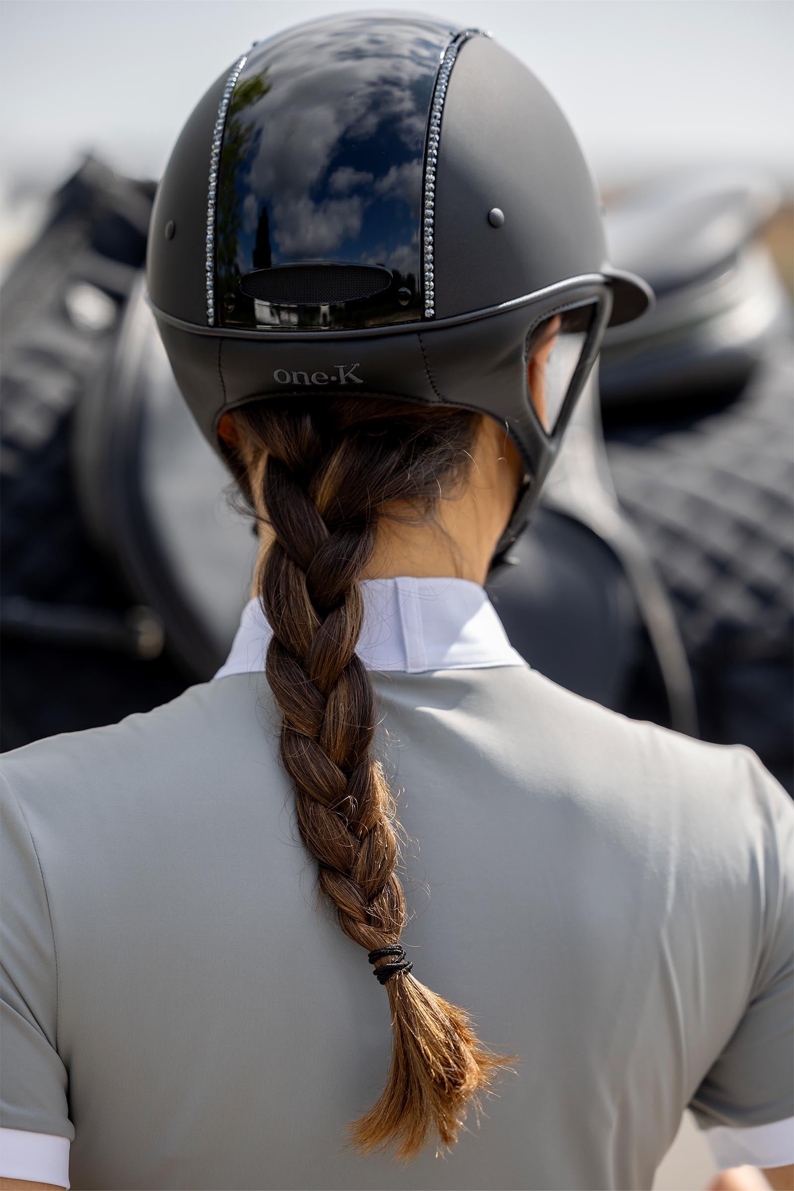 OneK Avancé Lux Matt, Glossy Top, Swarovski Riding Helmet Safety Equipment