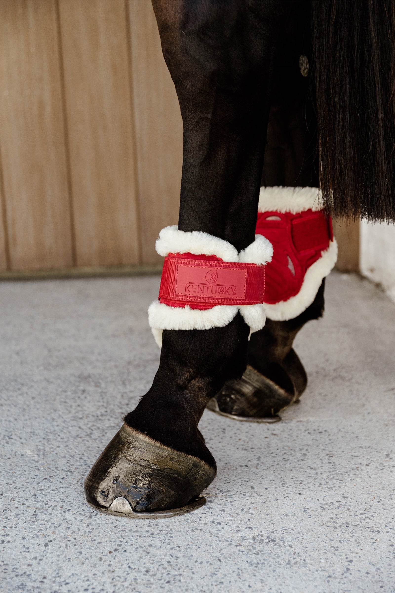Kentucky Horsewear Vegan Sheepskin Young Horse Fetlock Boots Velvet Leg & Hoof Protection