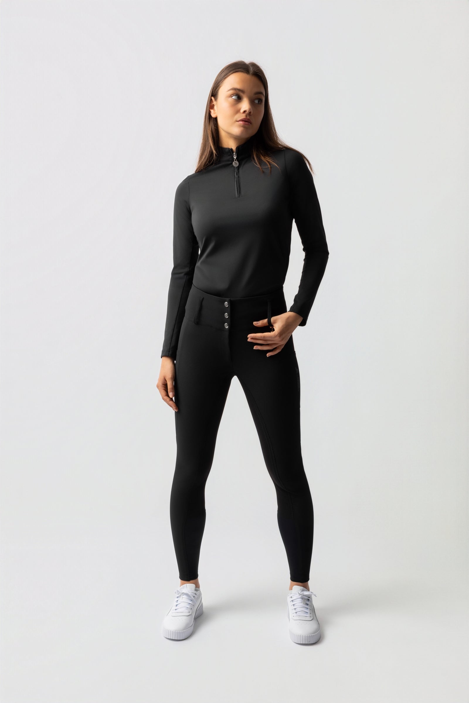 Horze Leonie Women's Fullseat Breeches With Vegan Suede Leather Womens Breeches