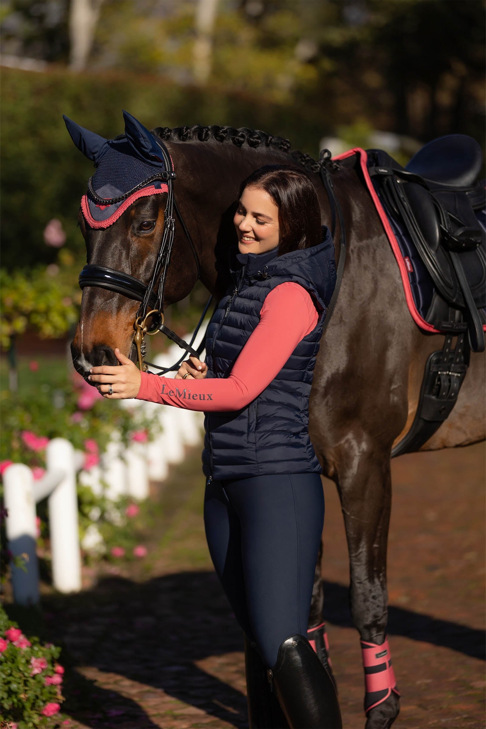 LeMieux Rose Women´s Hooded Puffer Gilet Women’s Riding Clothing
