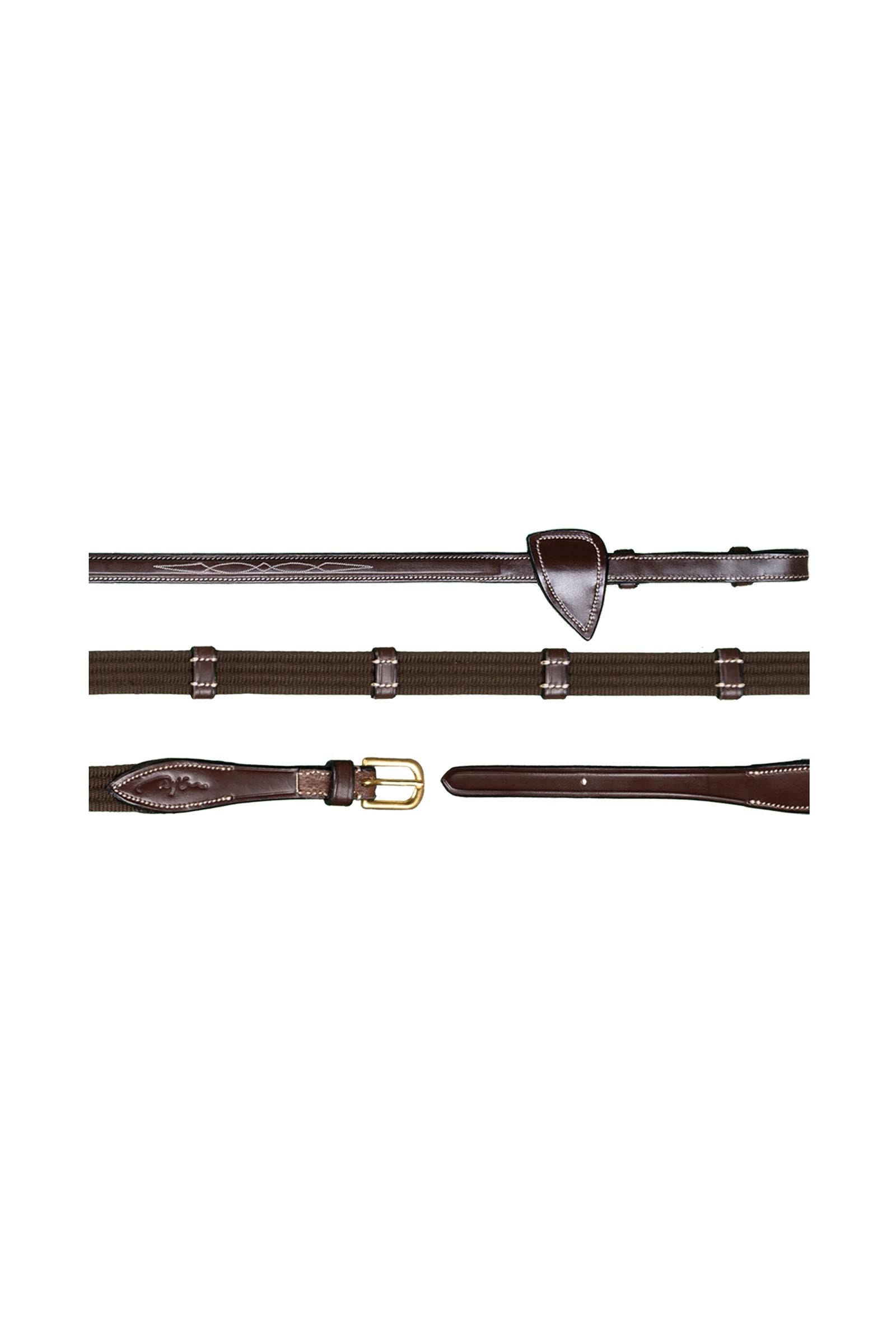 Dy'on D Collection 5/8 Web Reins With 9 Leather Loops Bridles & Reins