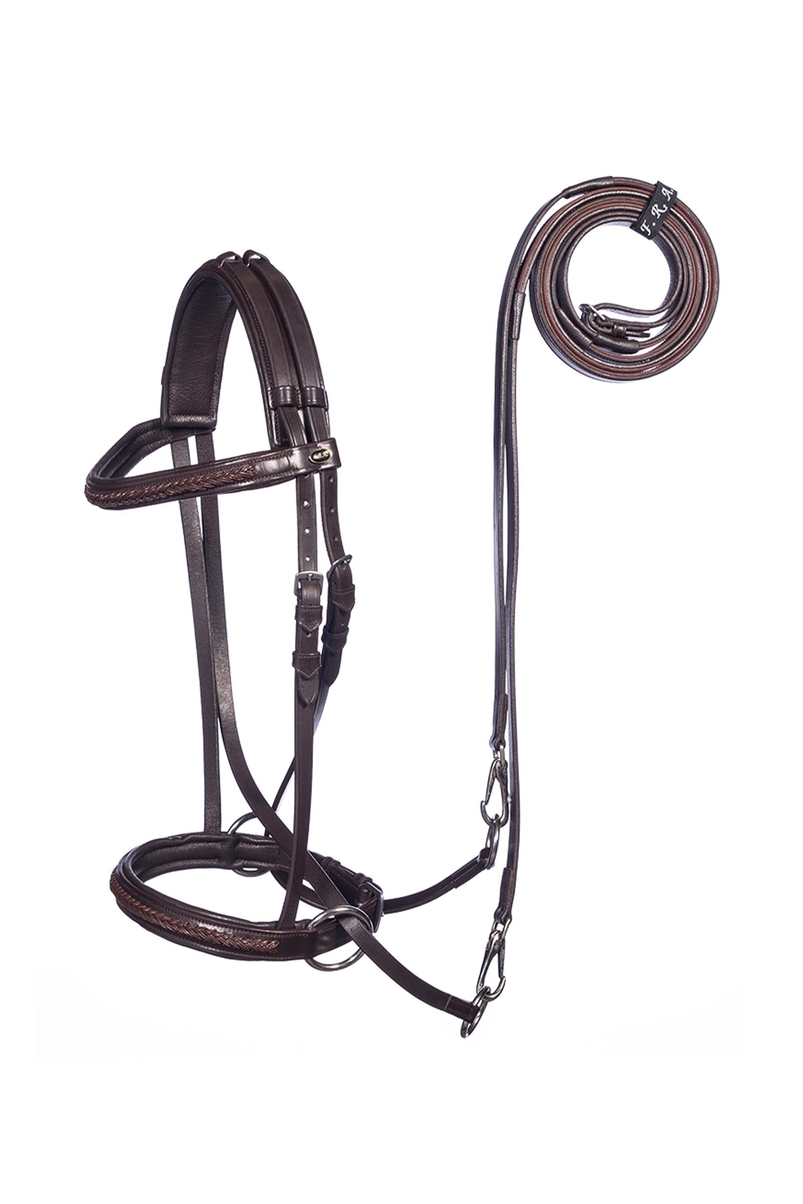 F.R.A. Freedom Riding Articles Ulan Bitless Bridle (System 5) Leather w/ Leather Reins Bridles & Reins