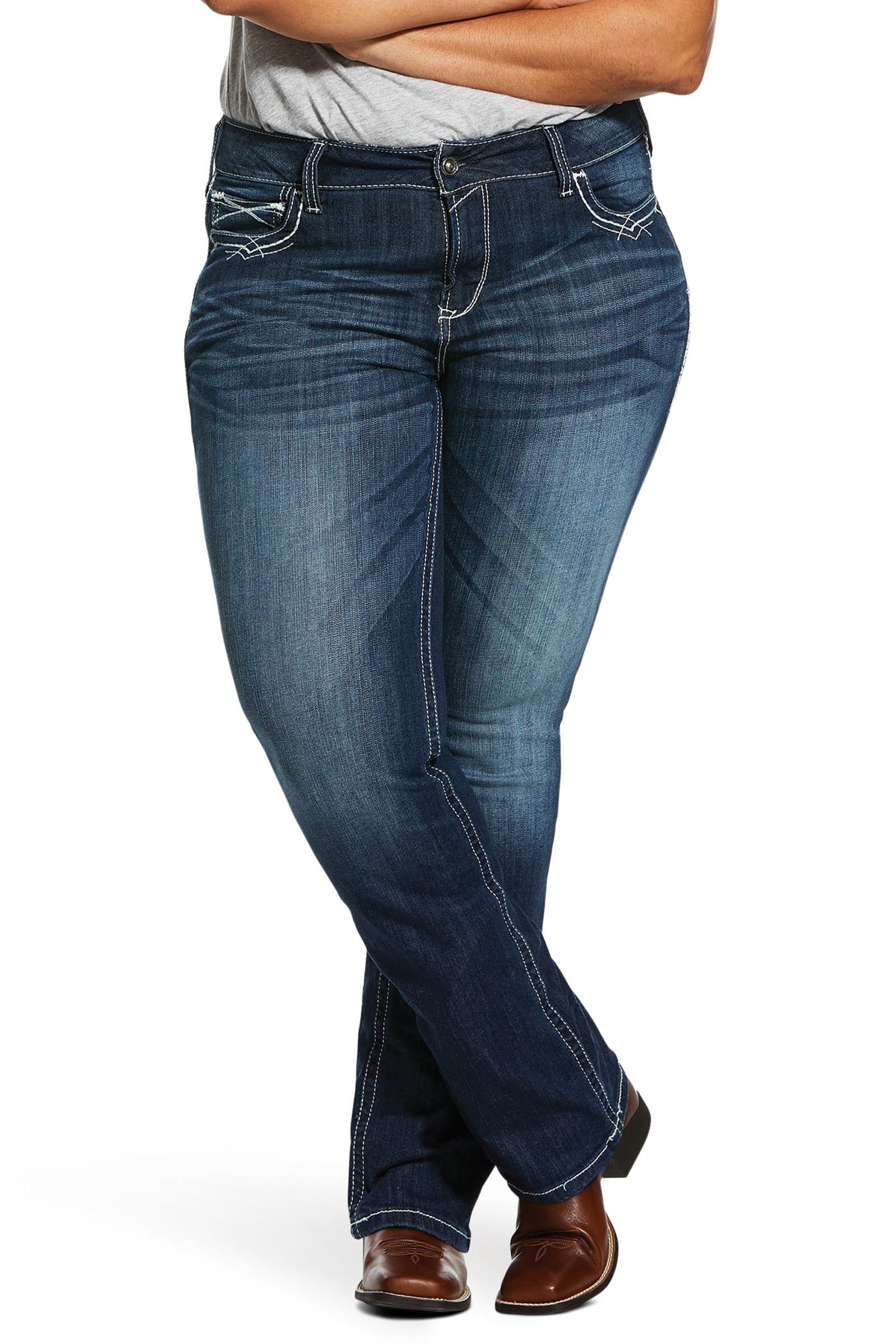 Ariat R.E.A.L. Mid Rise Stretch Entwined Women's Boots Cut Jean Womens Breeches