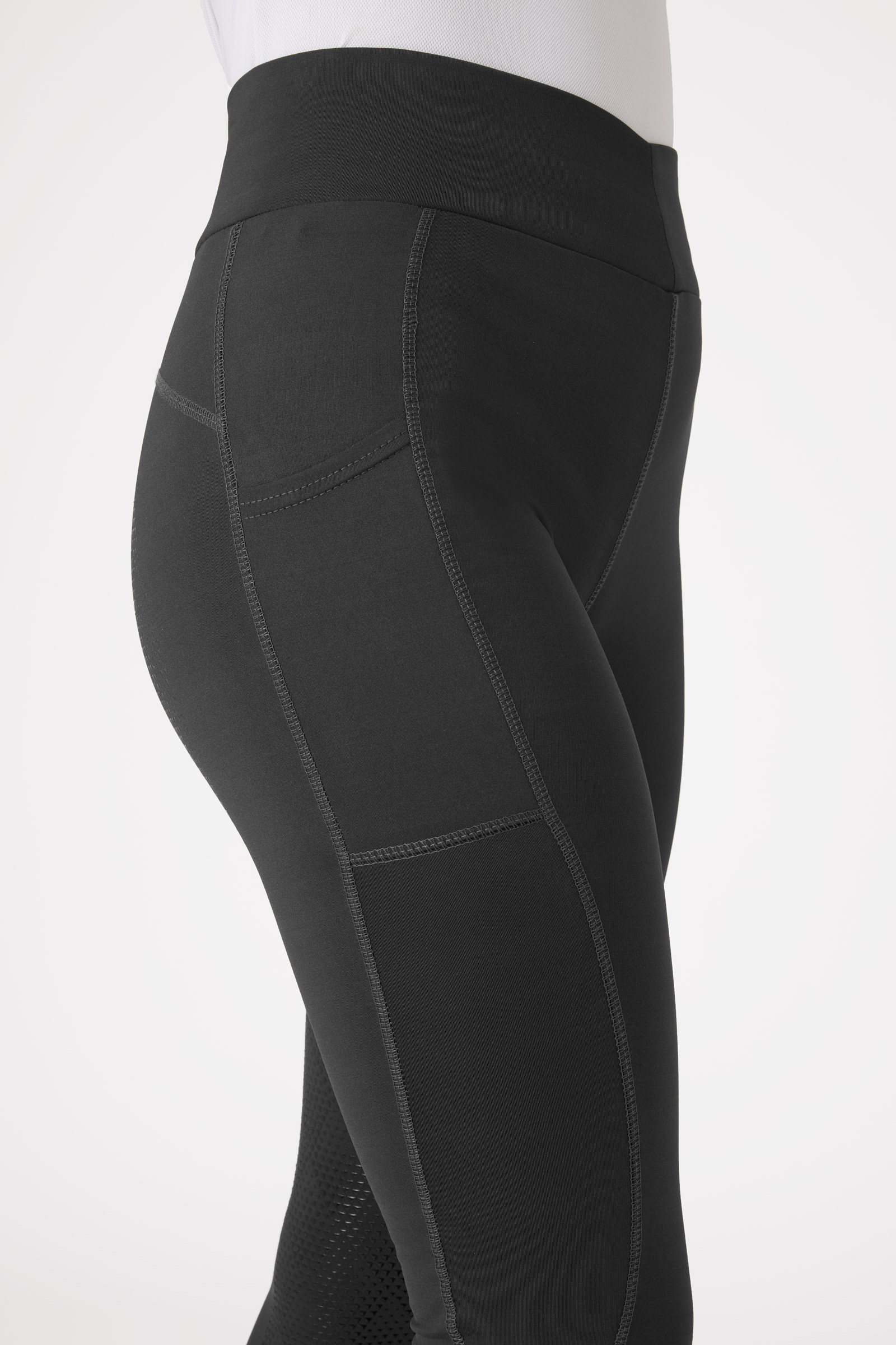 RoAn Dancewear ] Stealth solid black high waisted yoga leggings