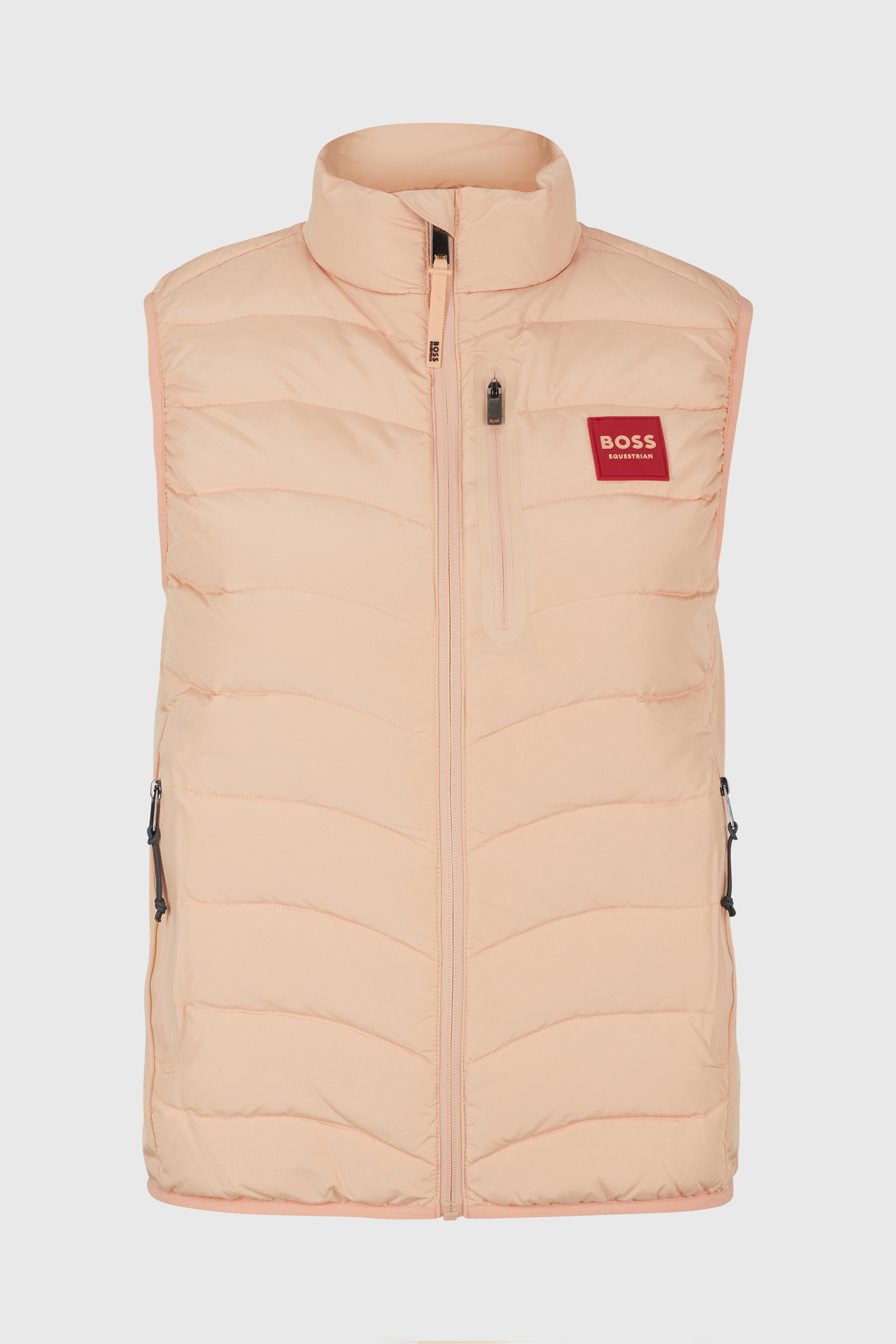 Quilted body warmer with zip pockets - peach
