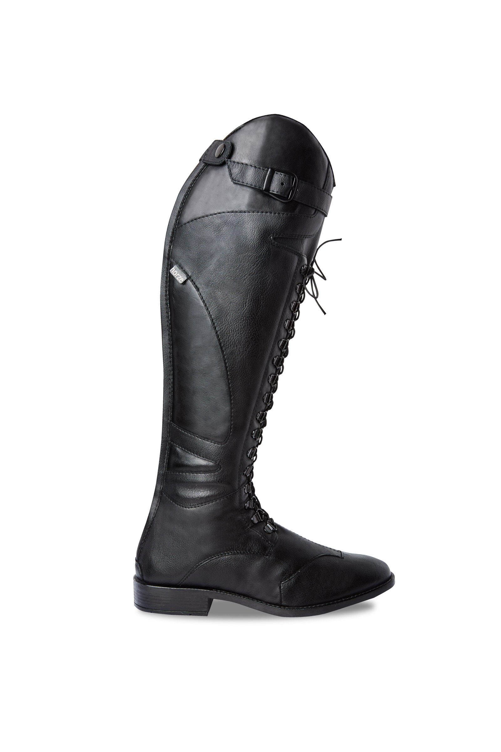 Synthetic Tall Boots with Side Buckle Leg Strap