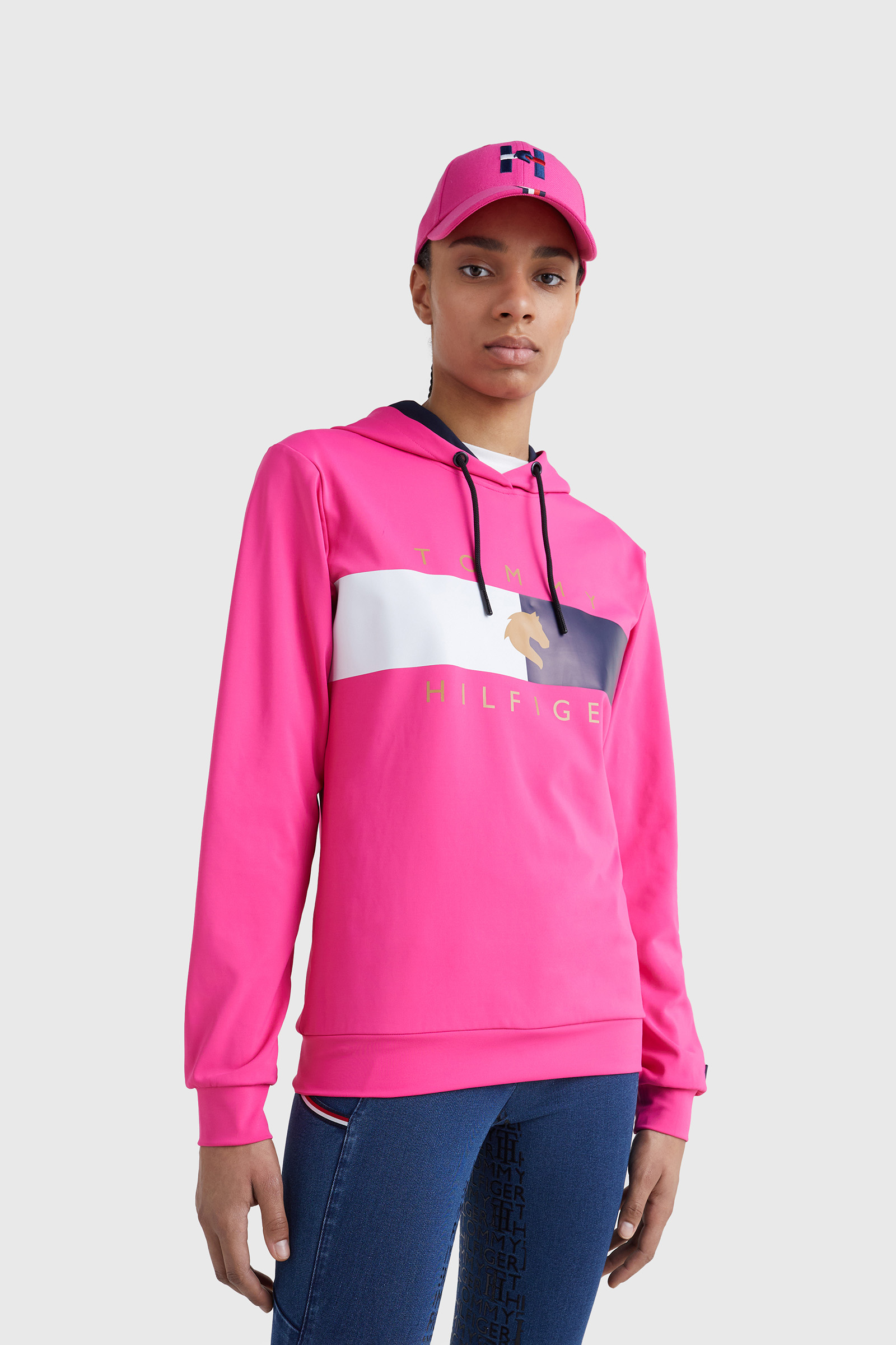 Tommy Hilfiger REGULAR HOODIE Pink - Free delivery  Spartoo NET ! -  Clothing sweaters Women USD/$87.20